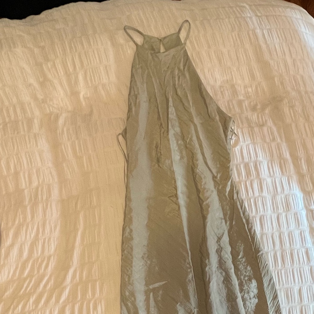 Seaglass-green colored midi dress